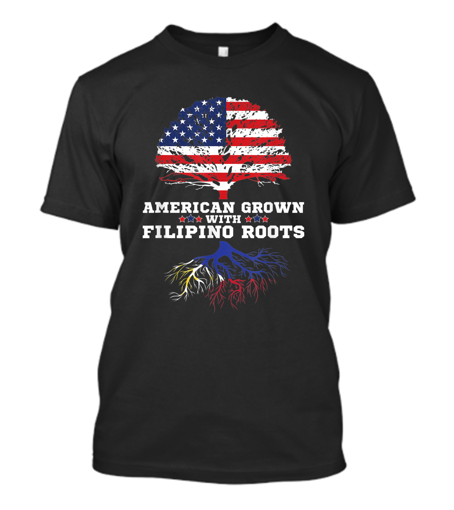 American Grown With Filipino Roots USA And Philippines Flag Tree T-Shirt