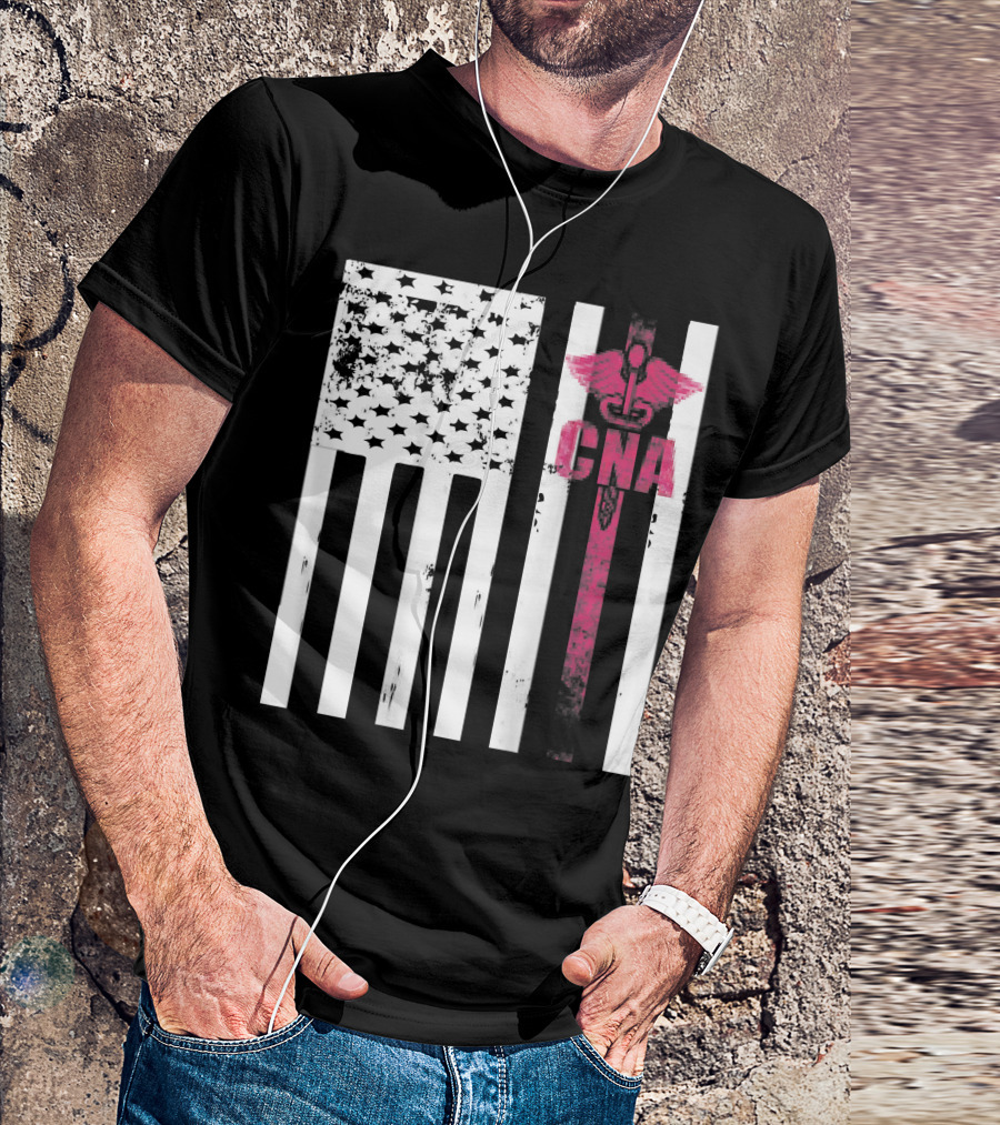 American CNA Flag With Medical Symbol Patriotic CNA T-Shirt