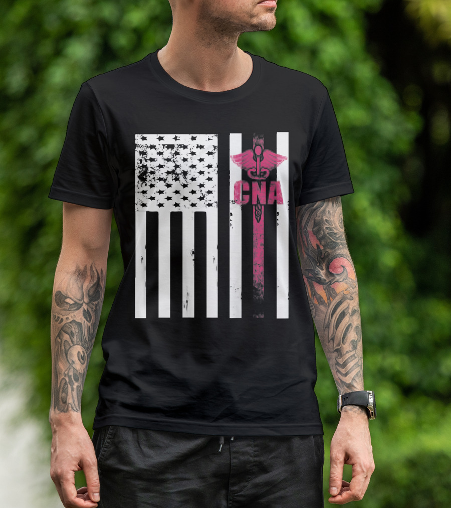American CNA Flag With Medical Symbol Patriotic CNA T-Shirt