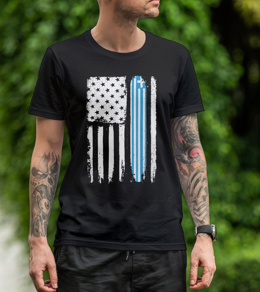Greece Women Men American Flag Greek Pride 4th July T-Shirt