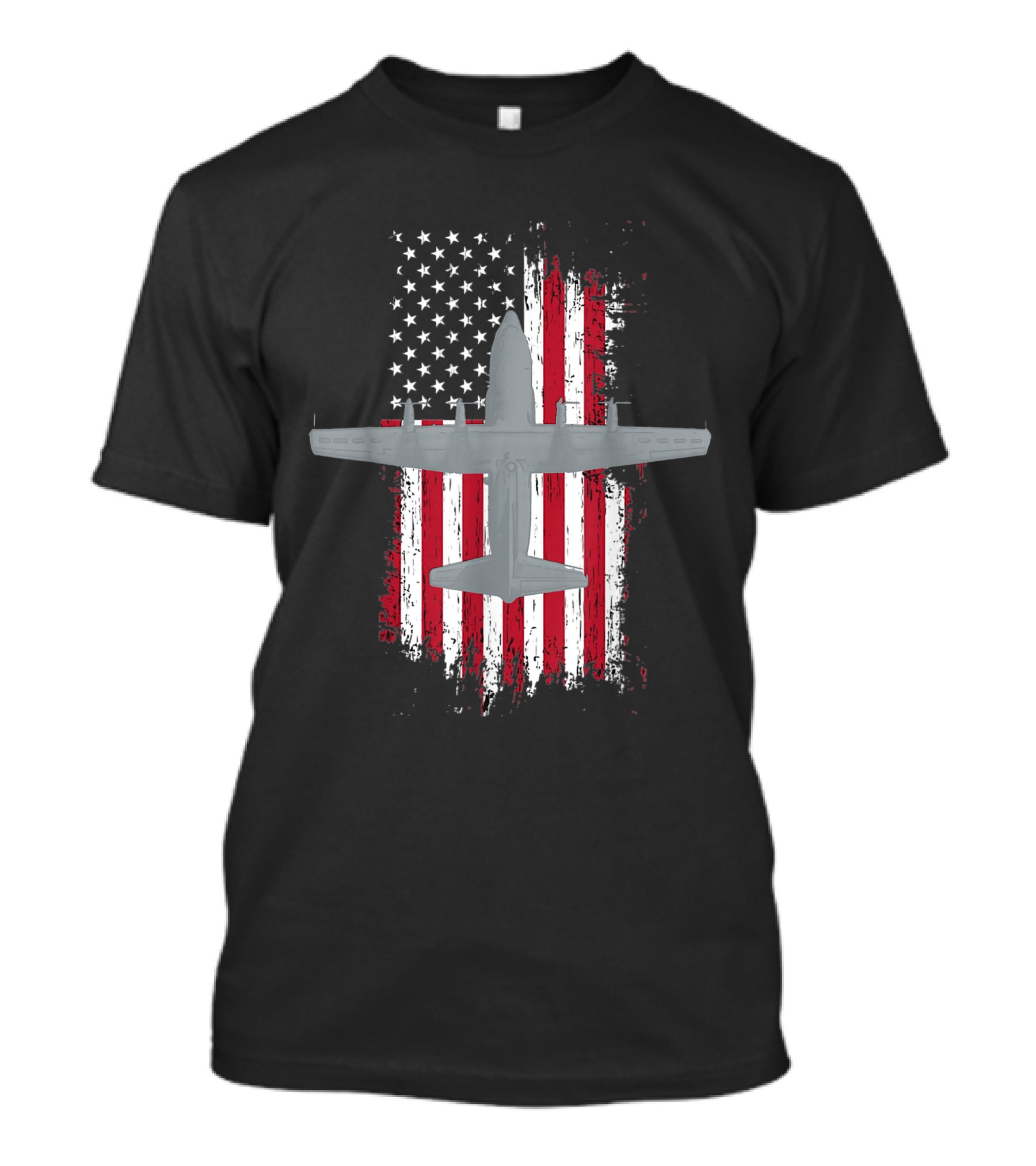 Ac 130 Spectre Gunship Over American Flag Military T-Shirt