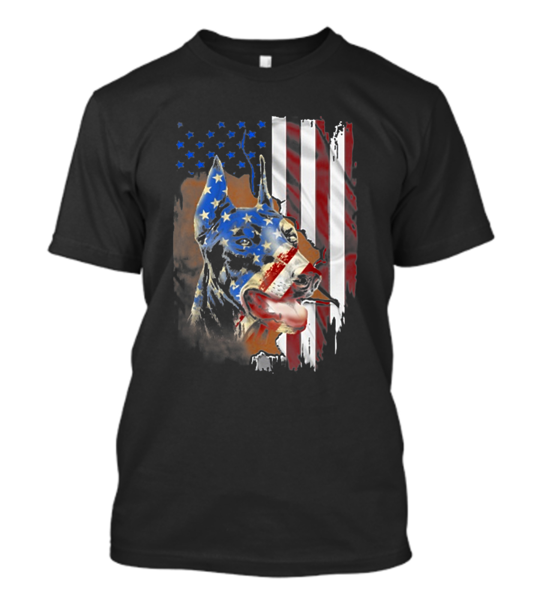 Tattoos American Flag Dober Dog American Patriot T-Shirt