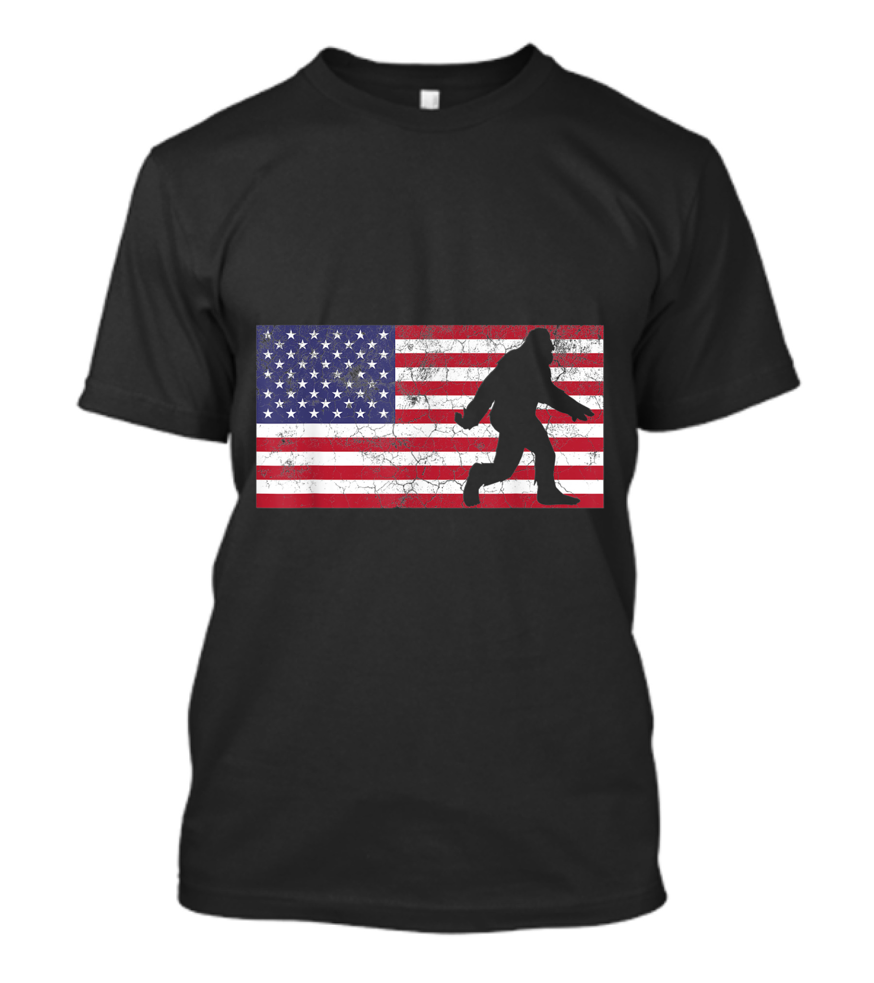 Fourth Of July USA Bigfoot Sasquatch American Flag T-Shirt