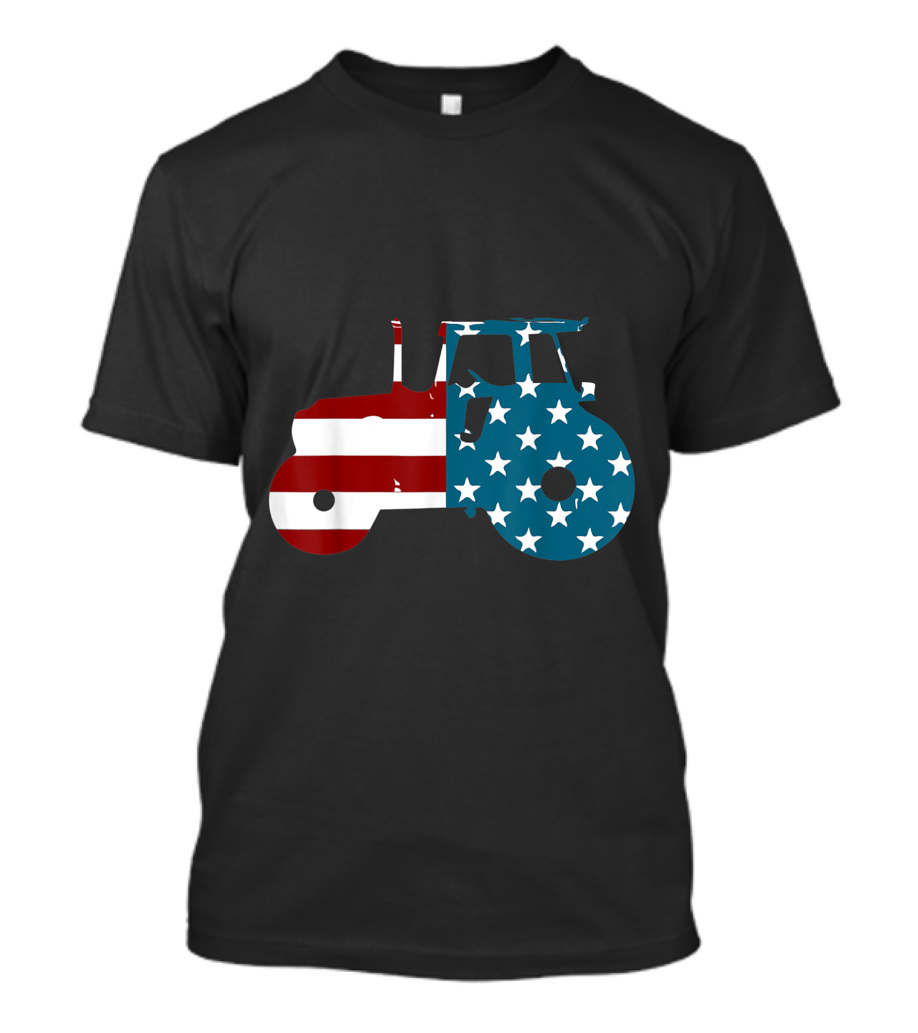 Tractor Silhouette American Flag Stars And Stripes Cute Unique T-Shirt