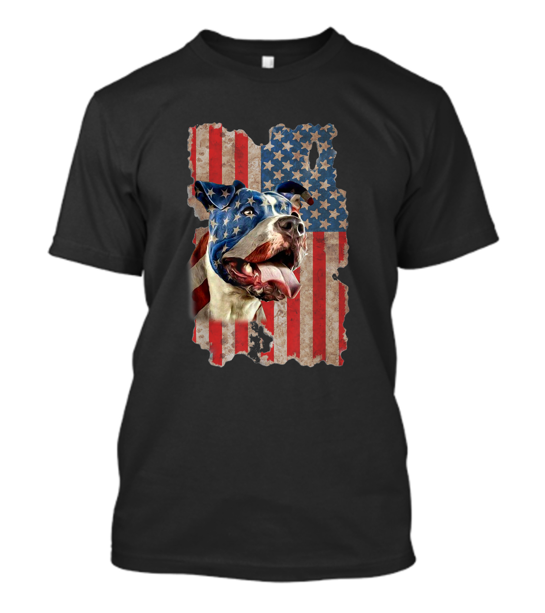 4Th Of July American Flag Pitbull Dog Lovers USA Patriotic T-Shirt