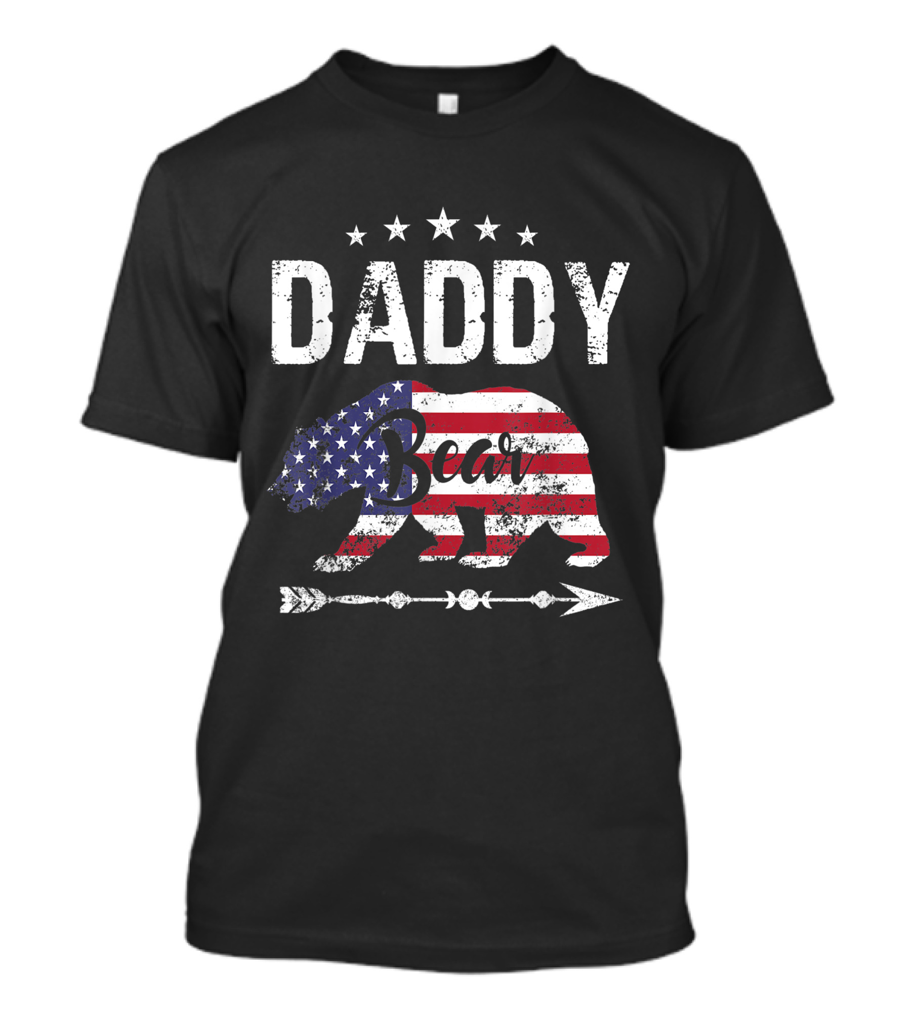 Daddy Bear American Flag Stars And Stripes 4th Of July T-Shirt