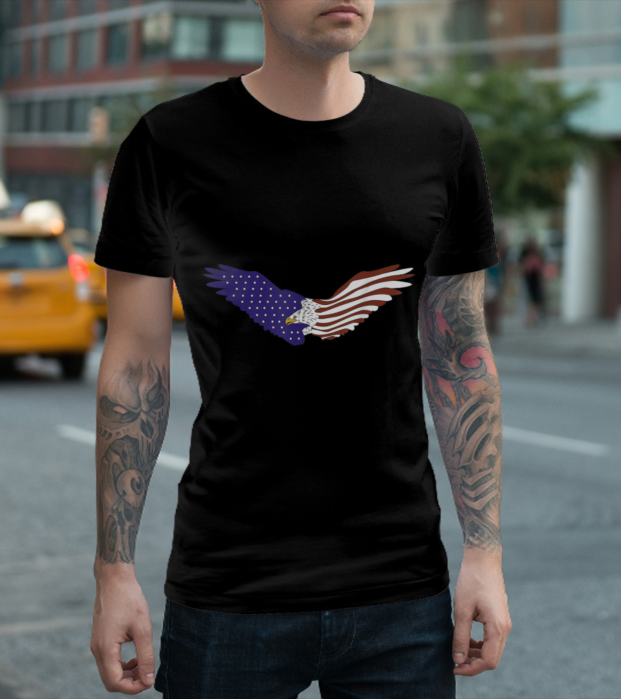 American Flag July 4Th Eagle Patriotic Wing Spread T-Shirt