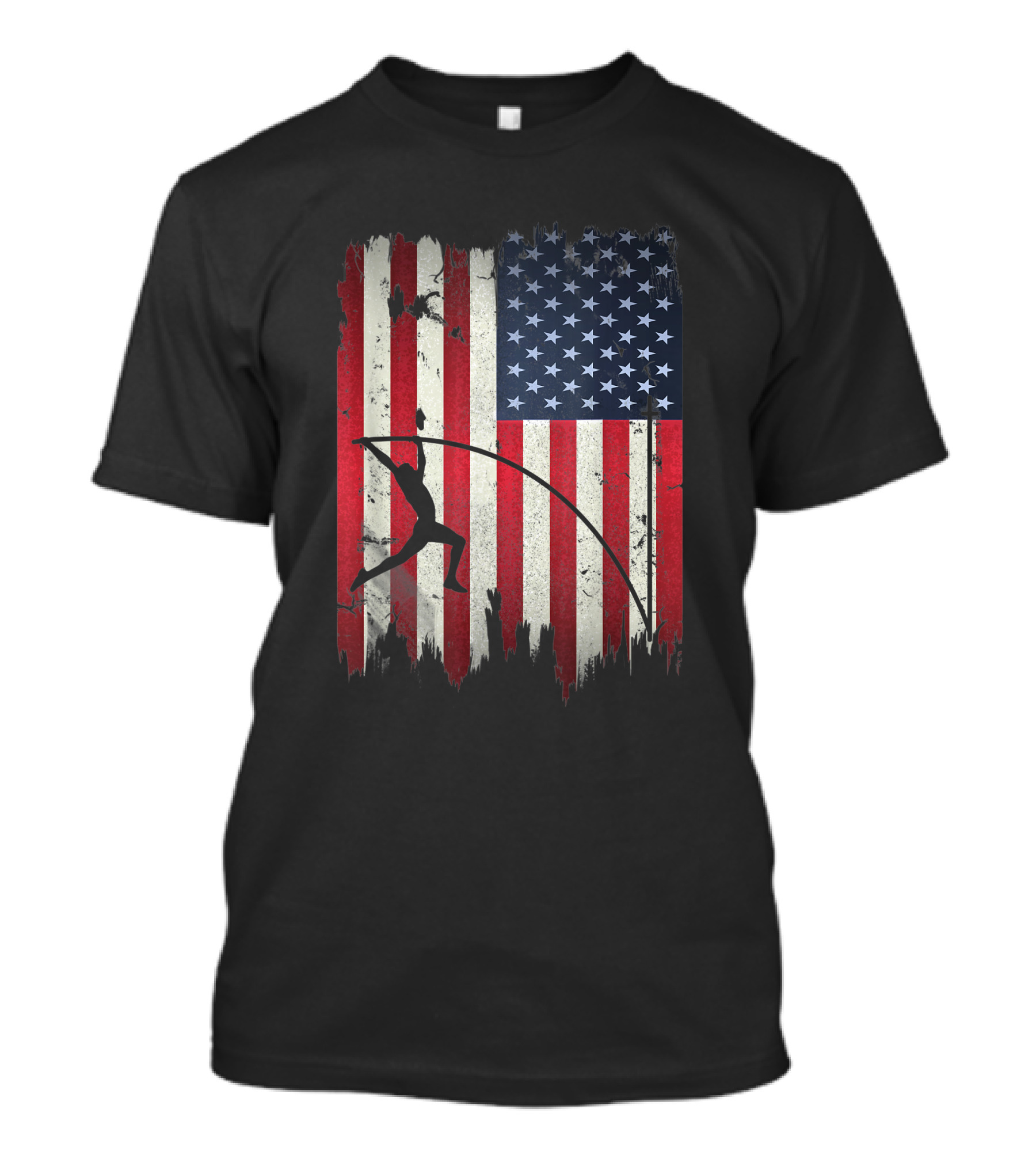 American Flag Pole Vault USA 4th Of July Jump Sports T-Shirt