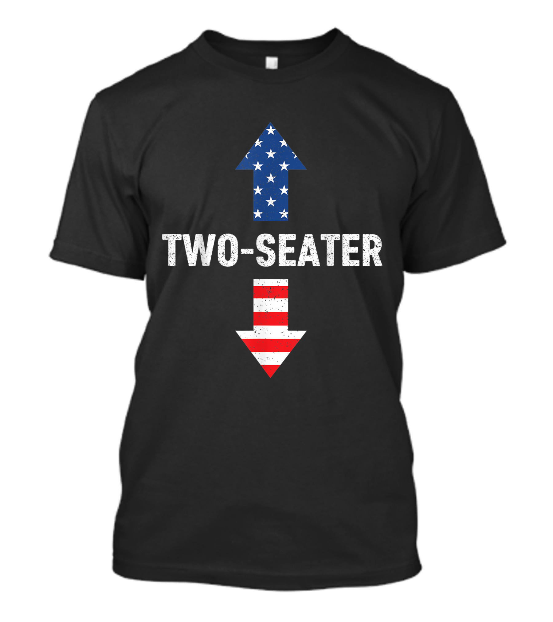 Two Seater Arrow 4th Of July American Flag Stars And Stripes Humor T-Shirt