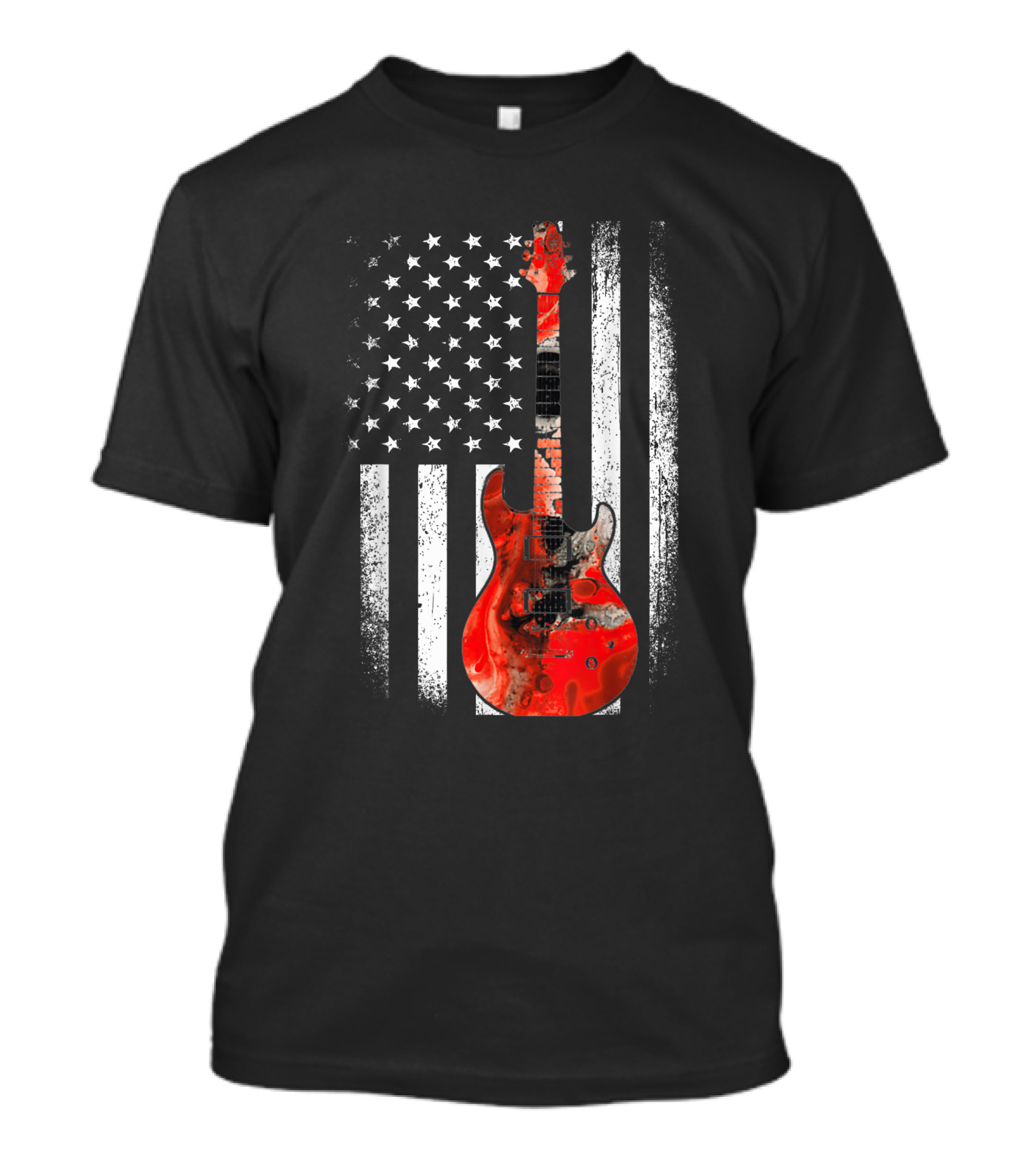 American Flag Bass Guitar USA Patriotic Guitar Lover T-Shirt