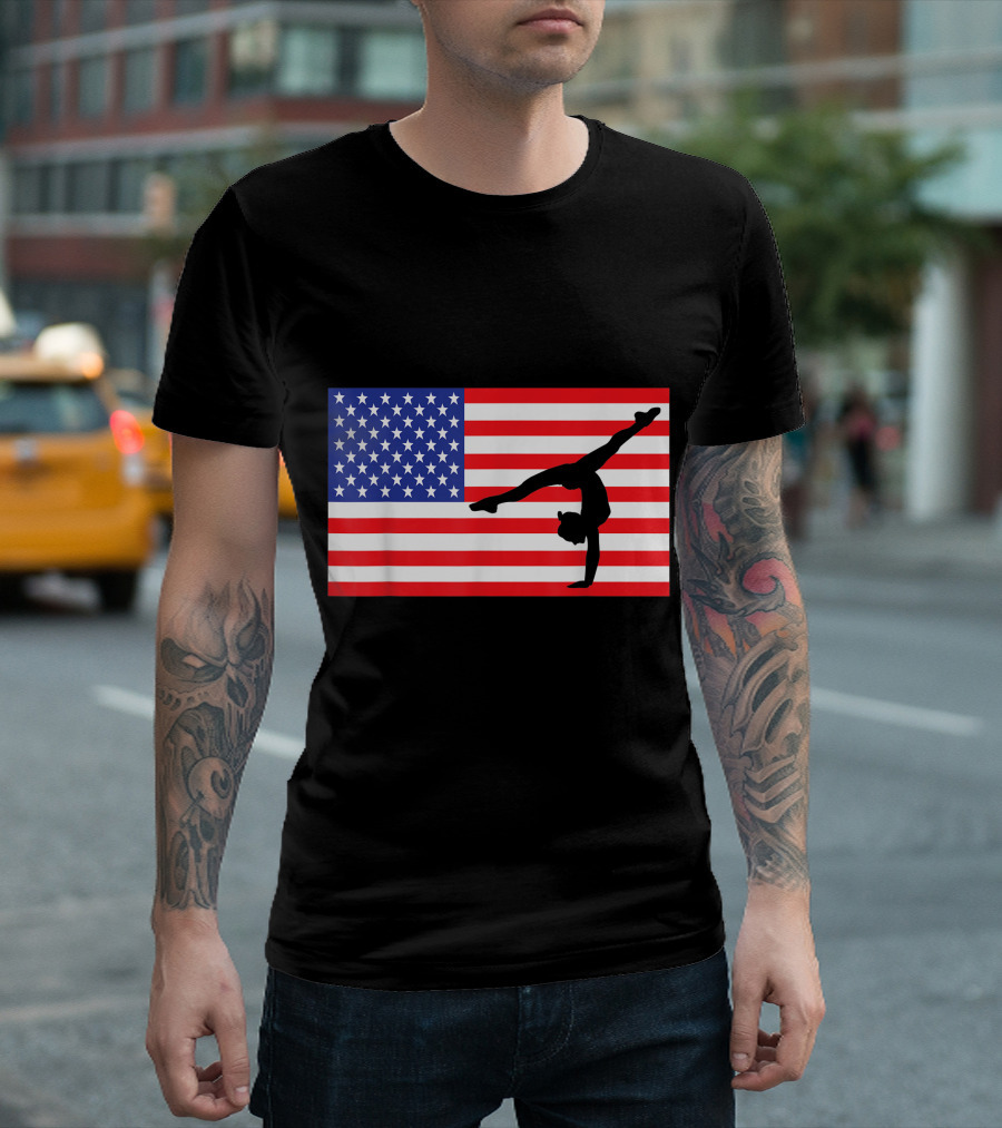 Tumbling USA American Flag Gymnastics Gymnast 4th Of July T-Shirt