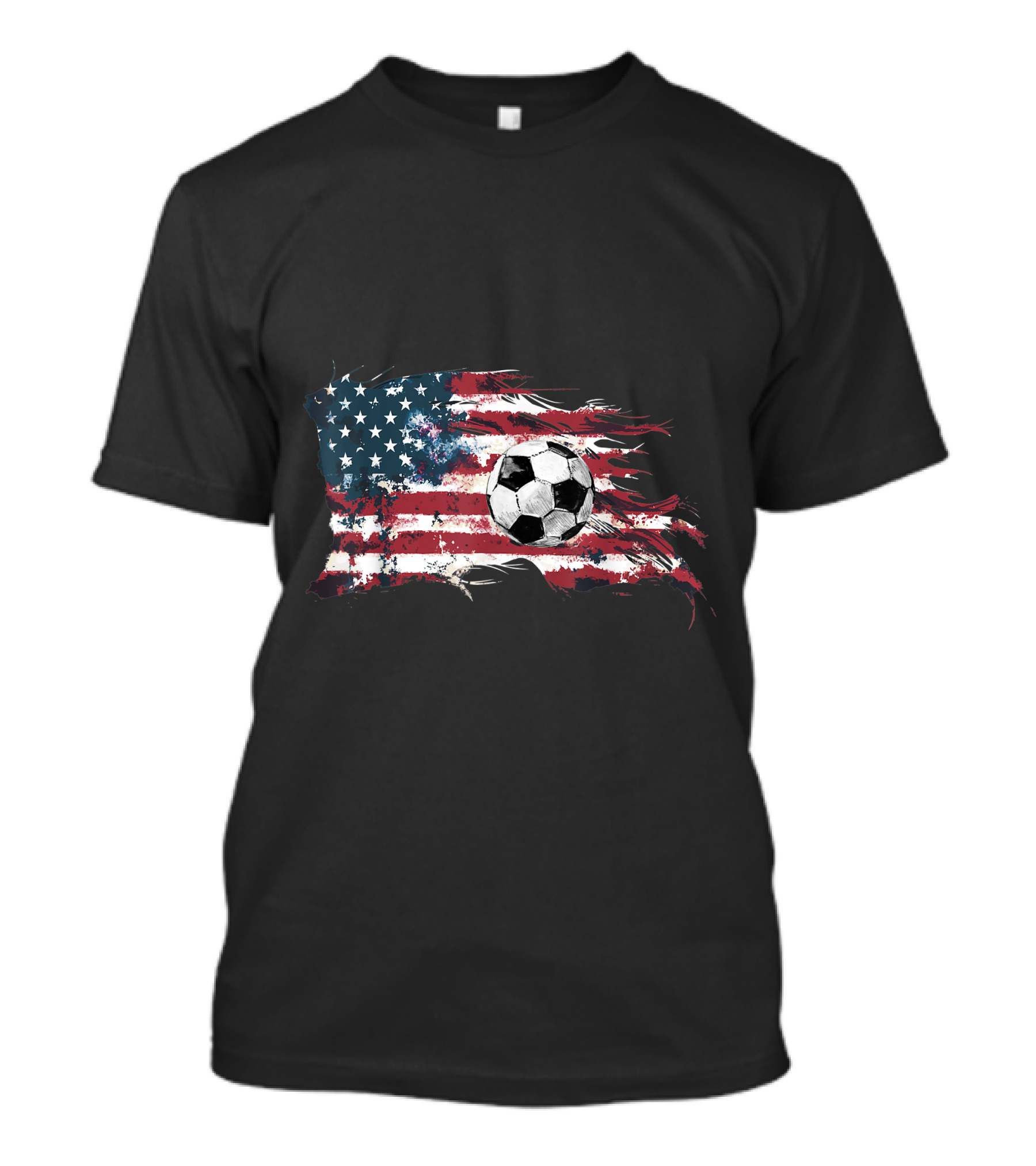 Vintage Soccer American Flag 4th Of July Fun T-Shirt