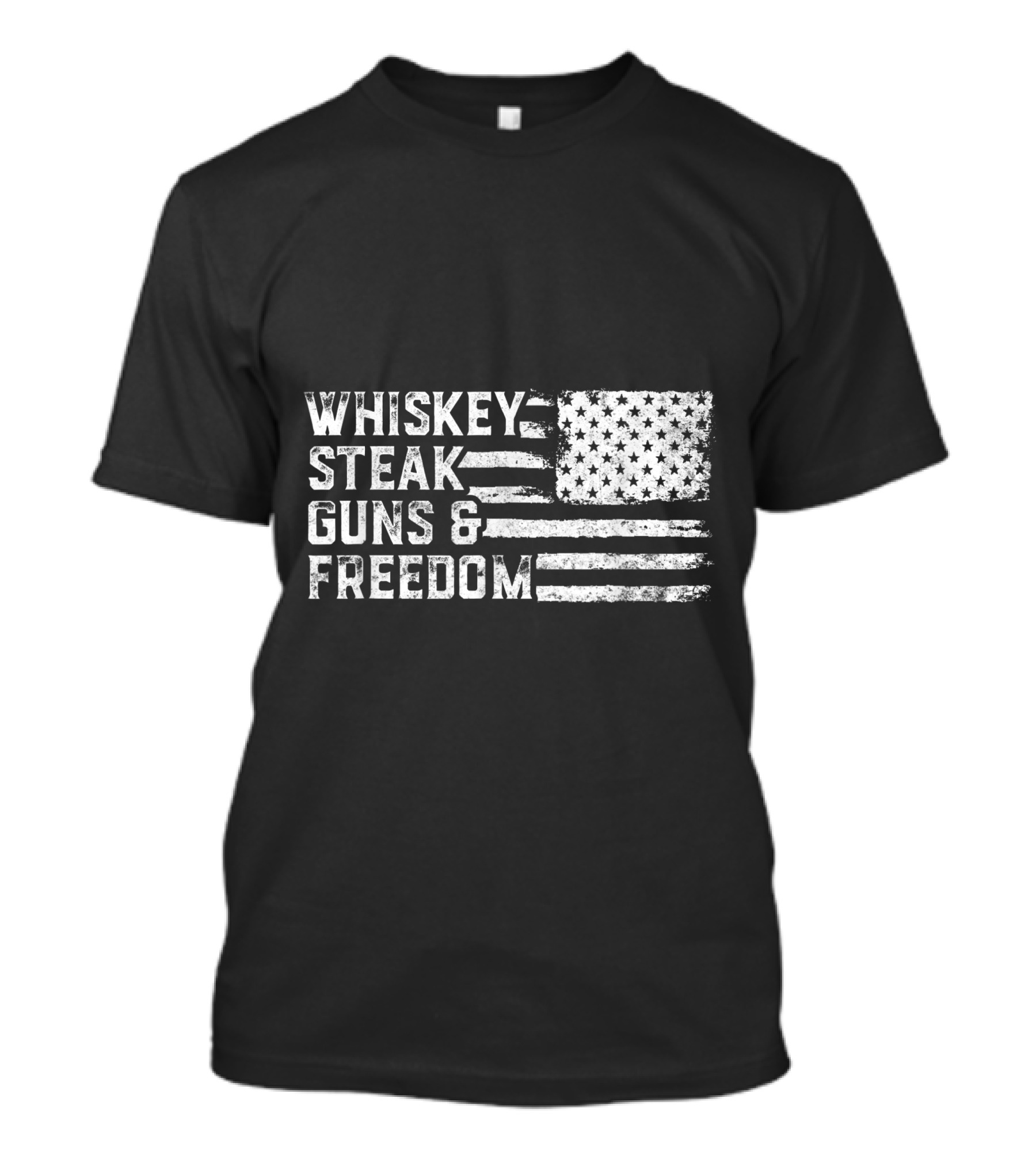 Whiskey Steak Guns And Freedom American Flag Vintage Fourth Of July T-Shirt