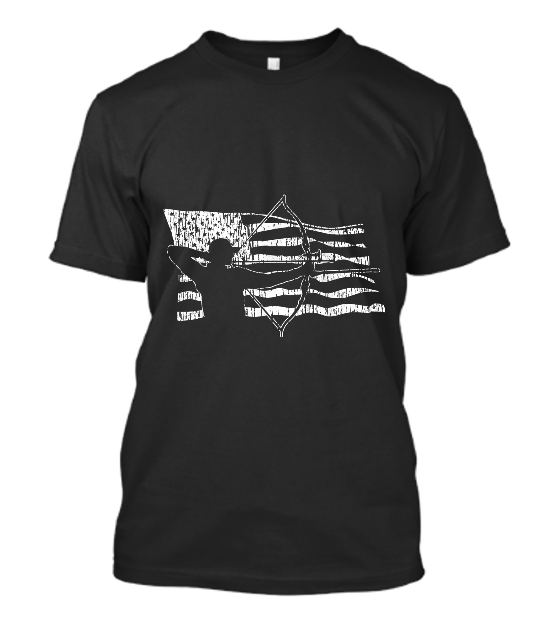 American Flag Bow Hunting Archery Patriotic Bow Hunter T-Shirt