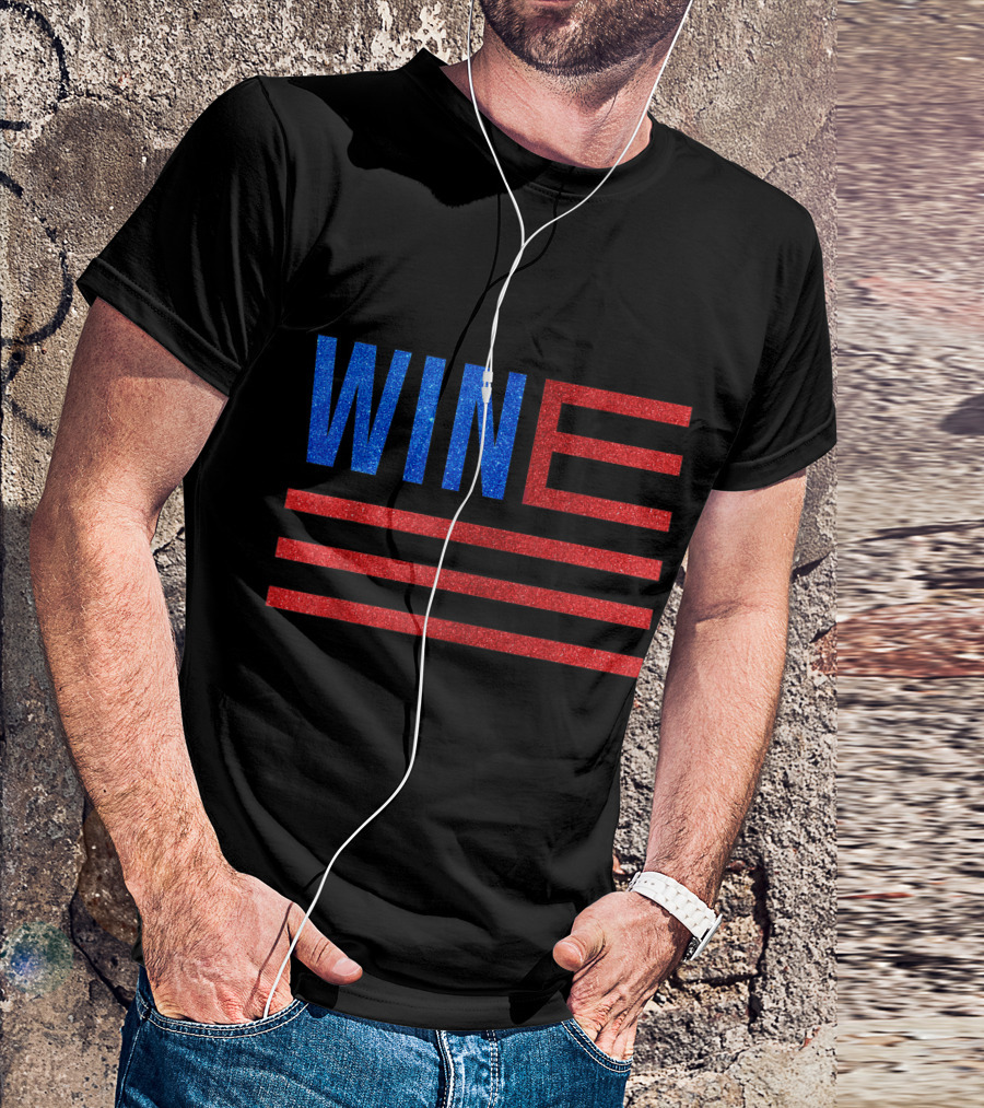 Wine American Flag 4th Of July Patriotic T-Shirt