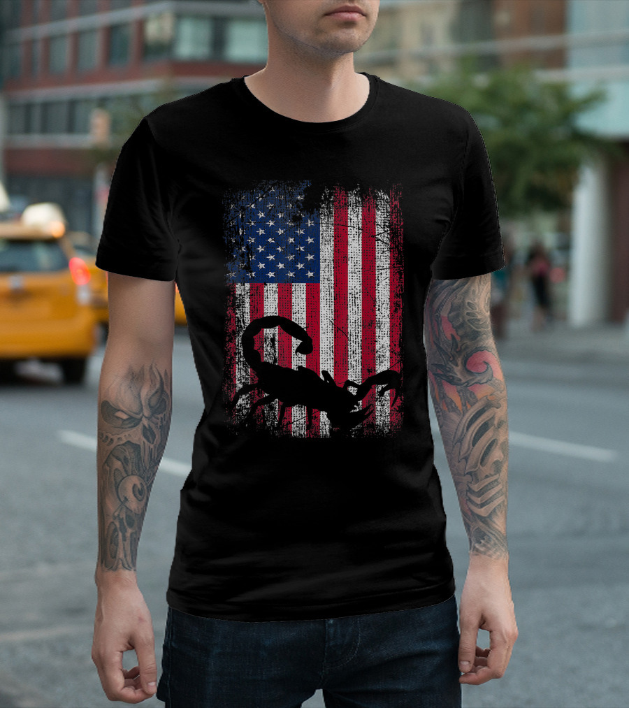American Flag Scorpion Vintage 4th Of July Animal T-Shirt