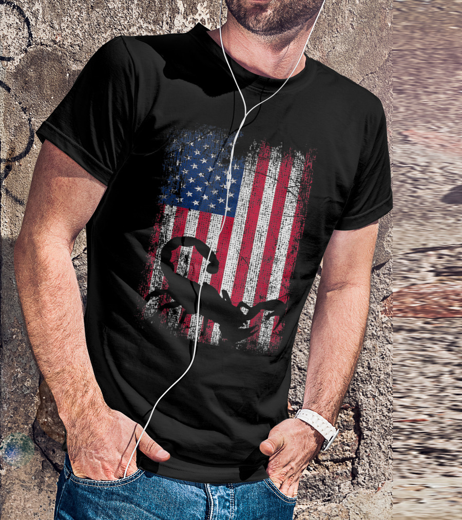 American Flag Scorpion Vintage 4th Of July Animal T-Shirt