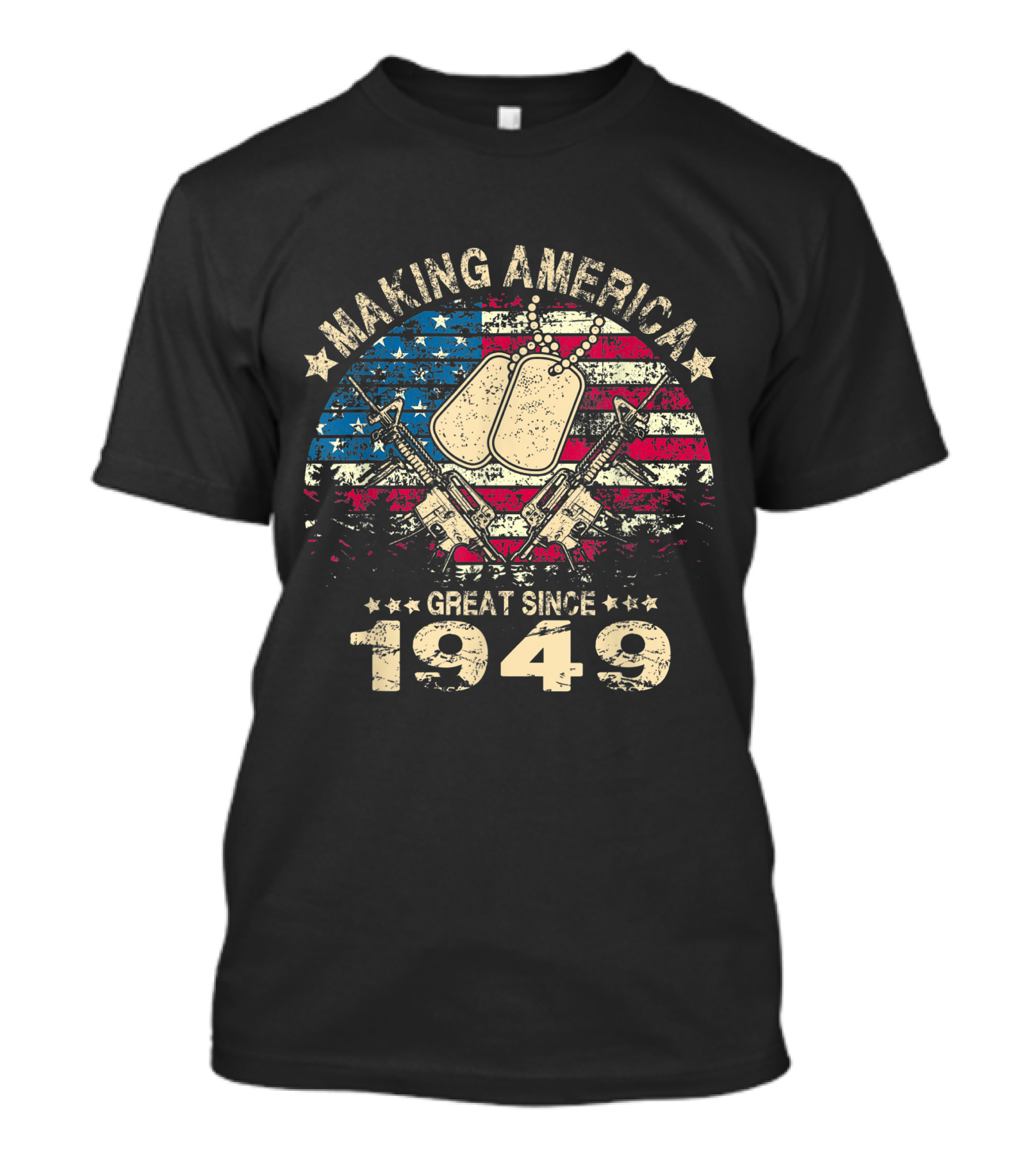 Making America Great Since 1949 Veteran American Flag 70th Years Old T-Shirt
