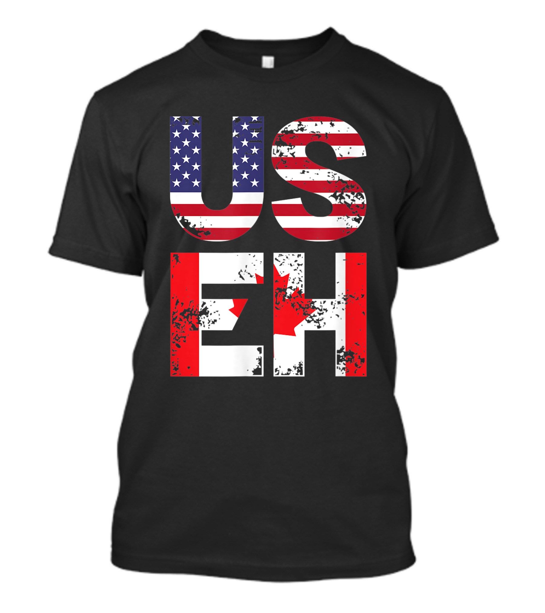 US EH I Funny Canada American Flag USA Canada Flags T-Shirt