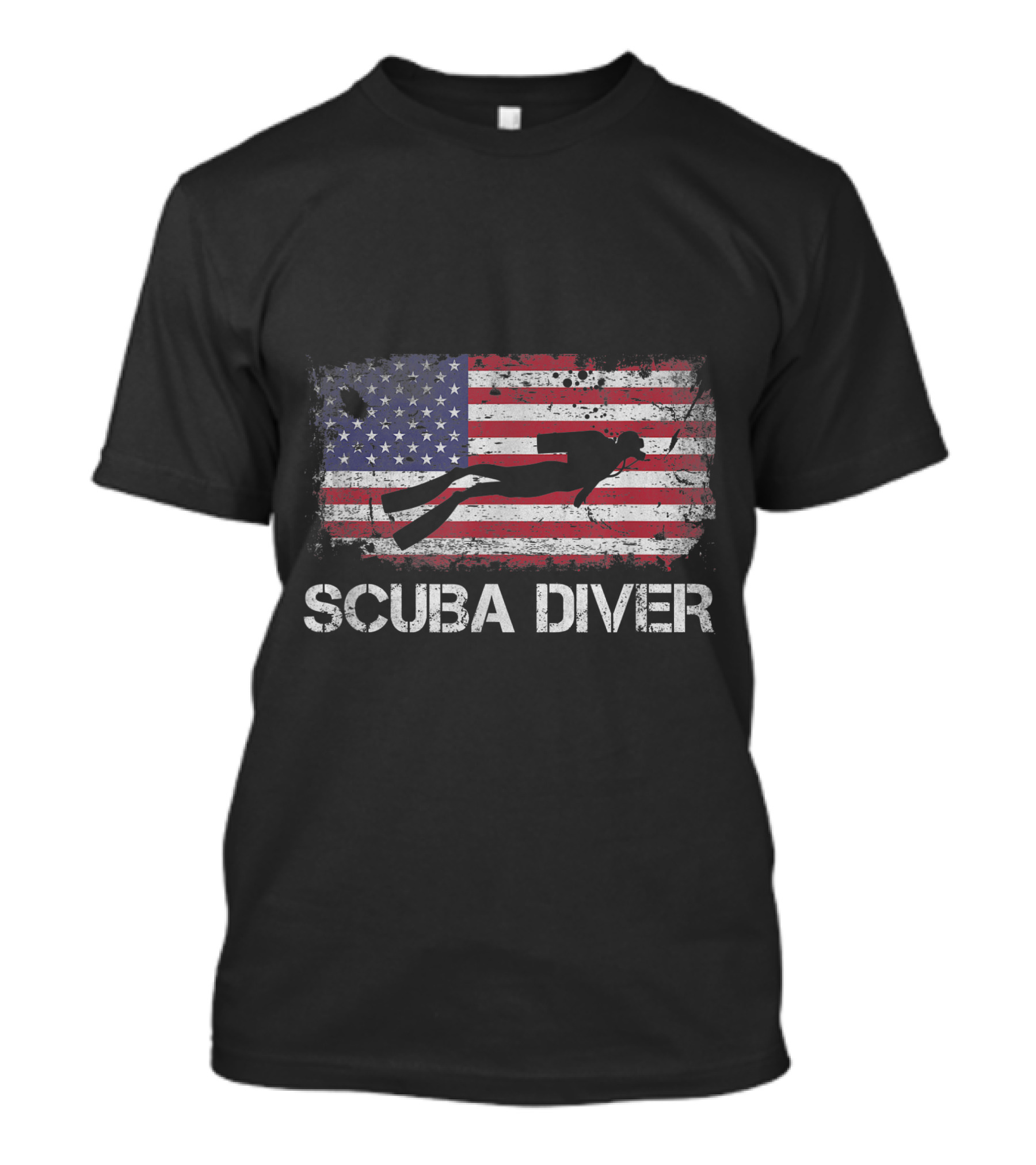 American Flag Scuba Diver Patriot Ocean T-Shirt