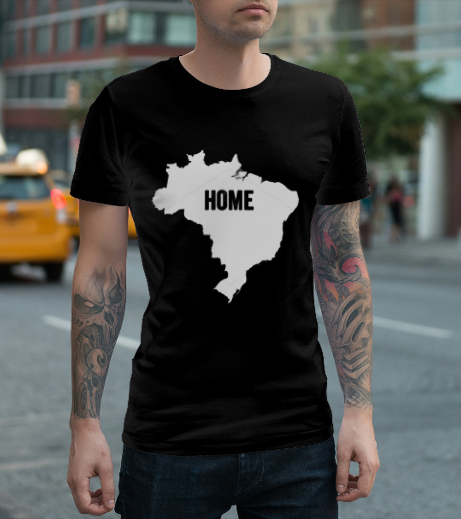 Brazil Map Home American Flag T-Shirt