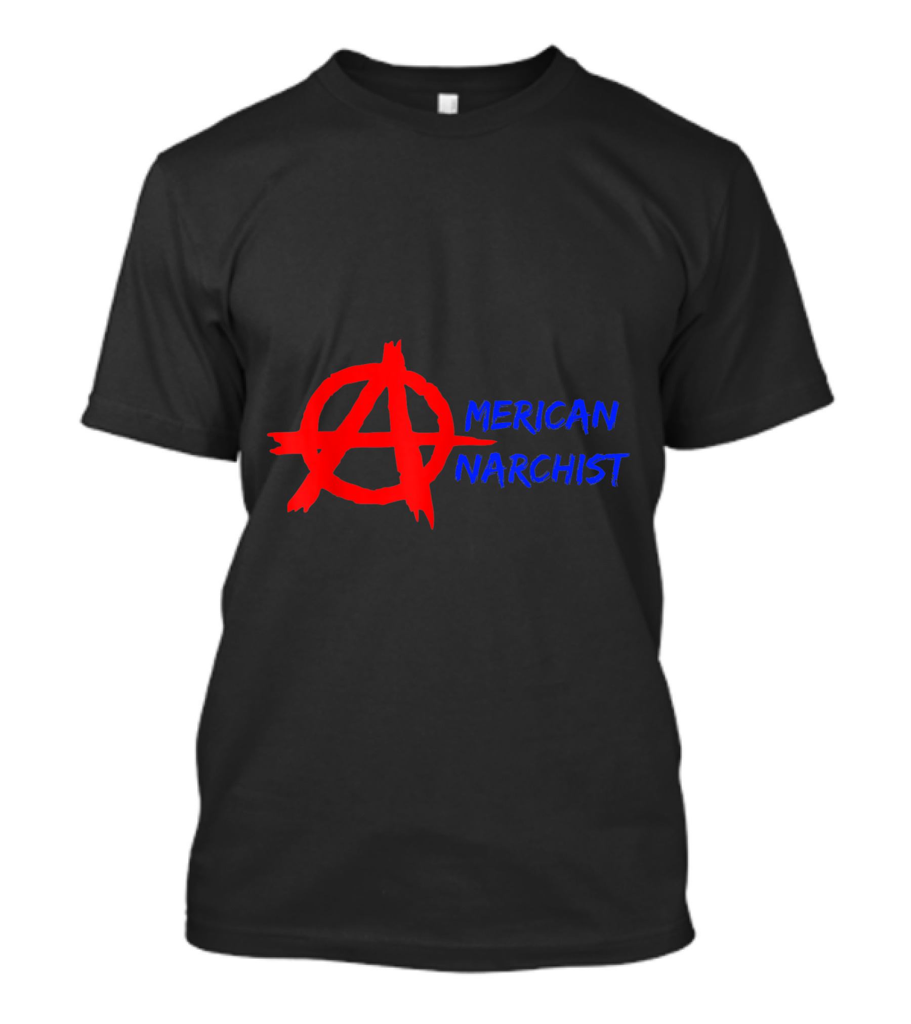 American Anarchist Anarchy Symbol Red And Blue T-Shirt