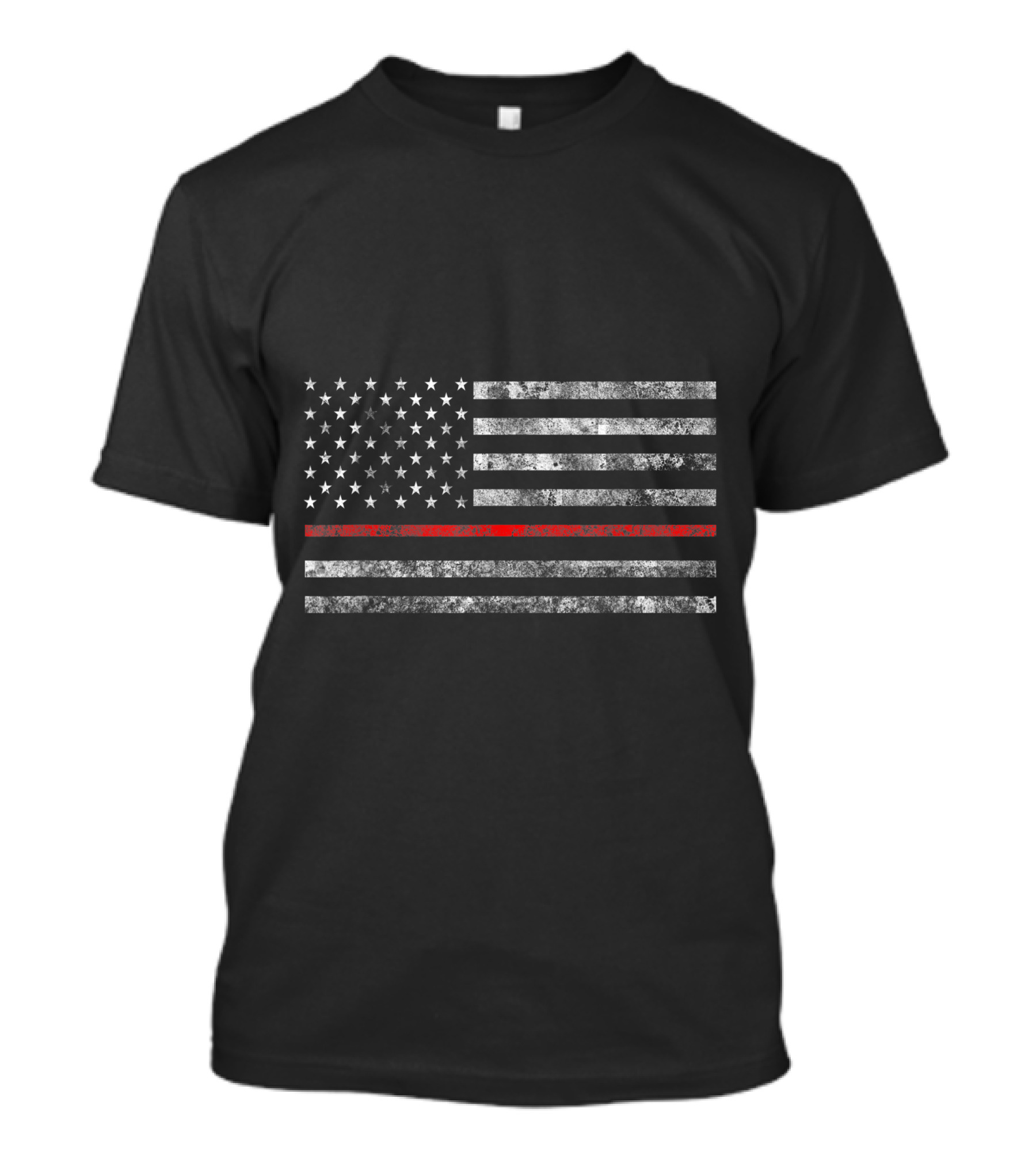 Distressed Thin Red Line American Flag Distressed American Flag With Red Line T-Shirt