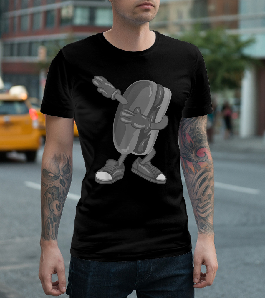 Dabbing Hot Dog Cool American Sandwich With Sneakers and Gloves T-Shirt