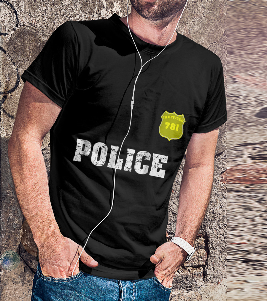 Police Jr. Officer 781 Badge Costume Halloween Boys Girl T-Shirt