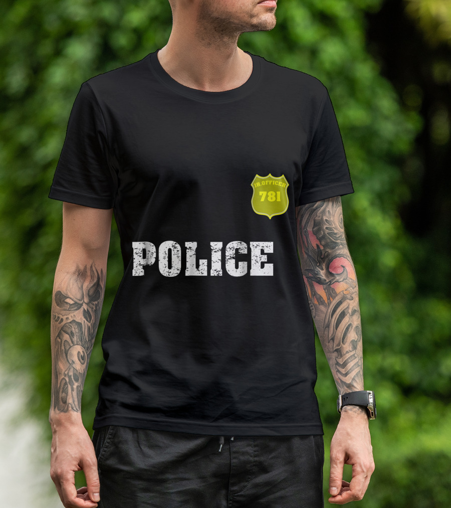 Police Jr. Officer 781 Badge Costume Halloween Boys Girl T-Shirt