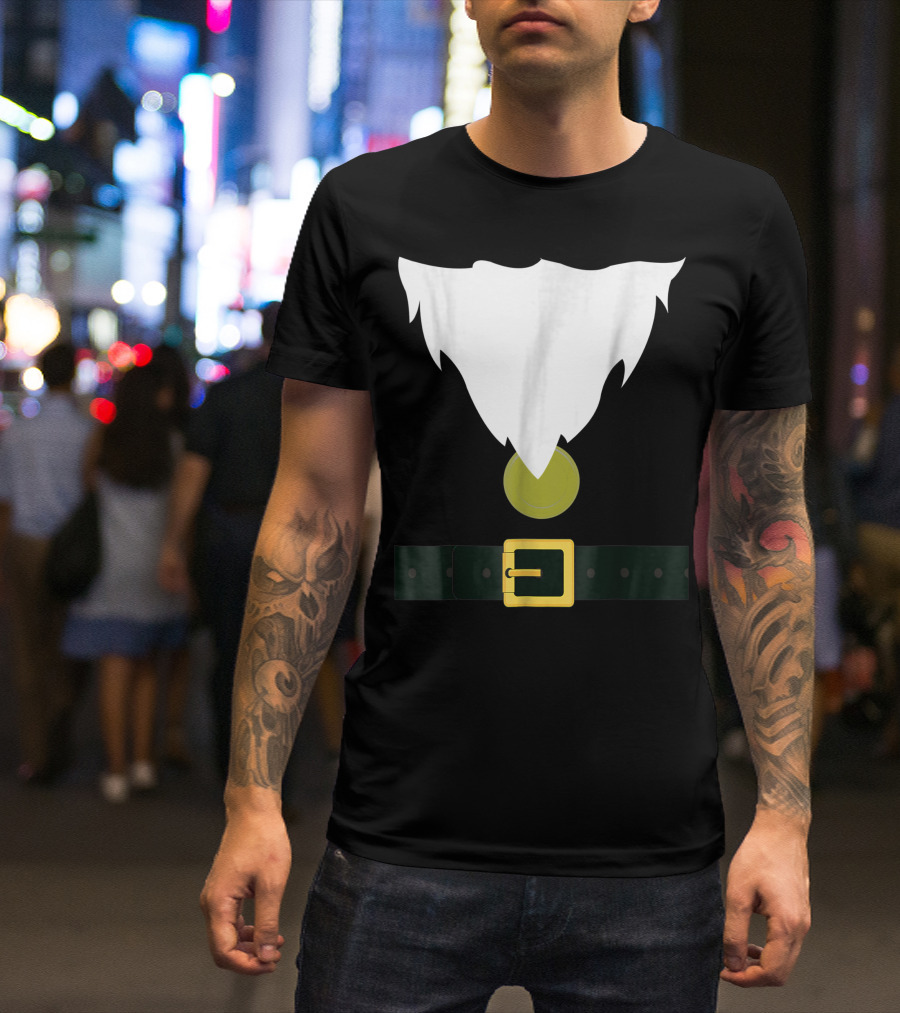 Funny Dwarf Costume Beard Hat Belt T-Shirt