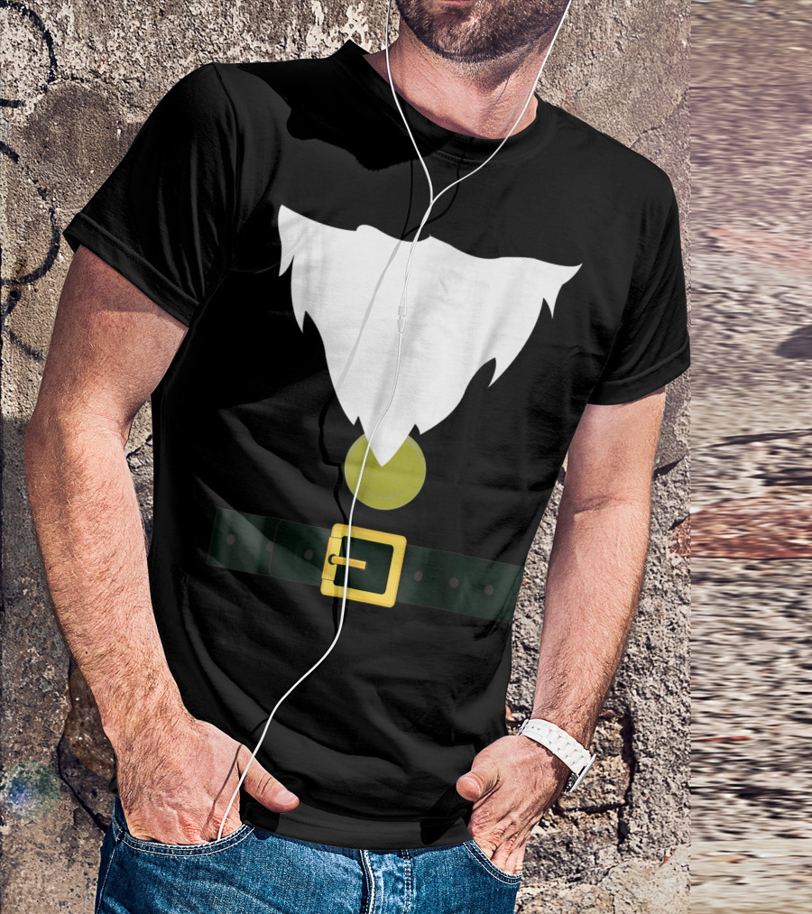 Funny Dwarf Costume Beard Hat Belt T-Shirt