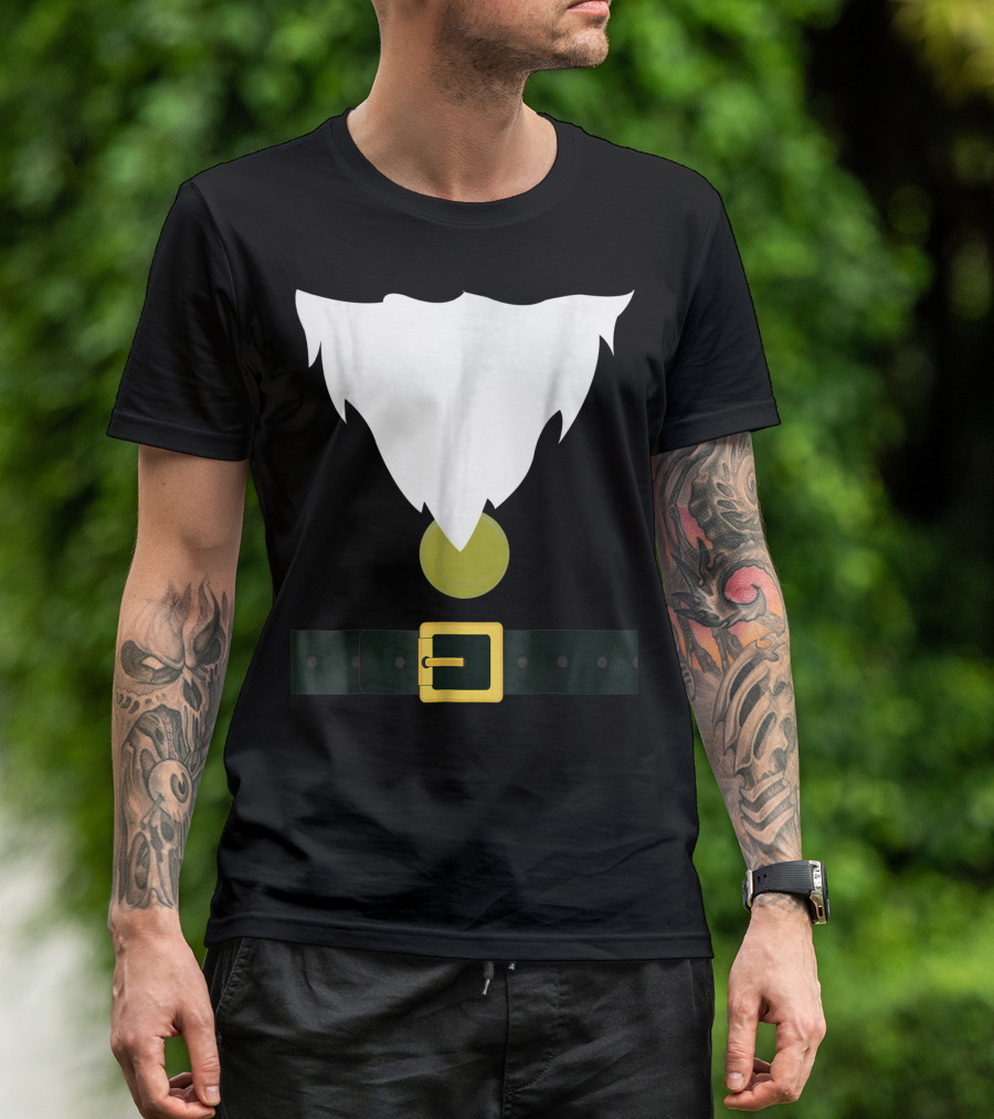 Funny Dwarf Costume Beard Hat Belt T-Shirt