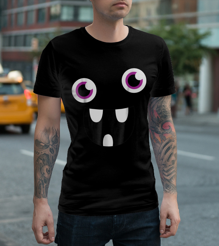 Cute Eye Monster Face Funny Halloween Kids Man Monster Eyes T-Shirt