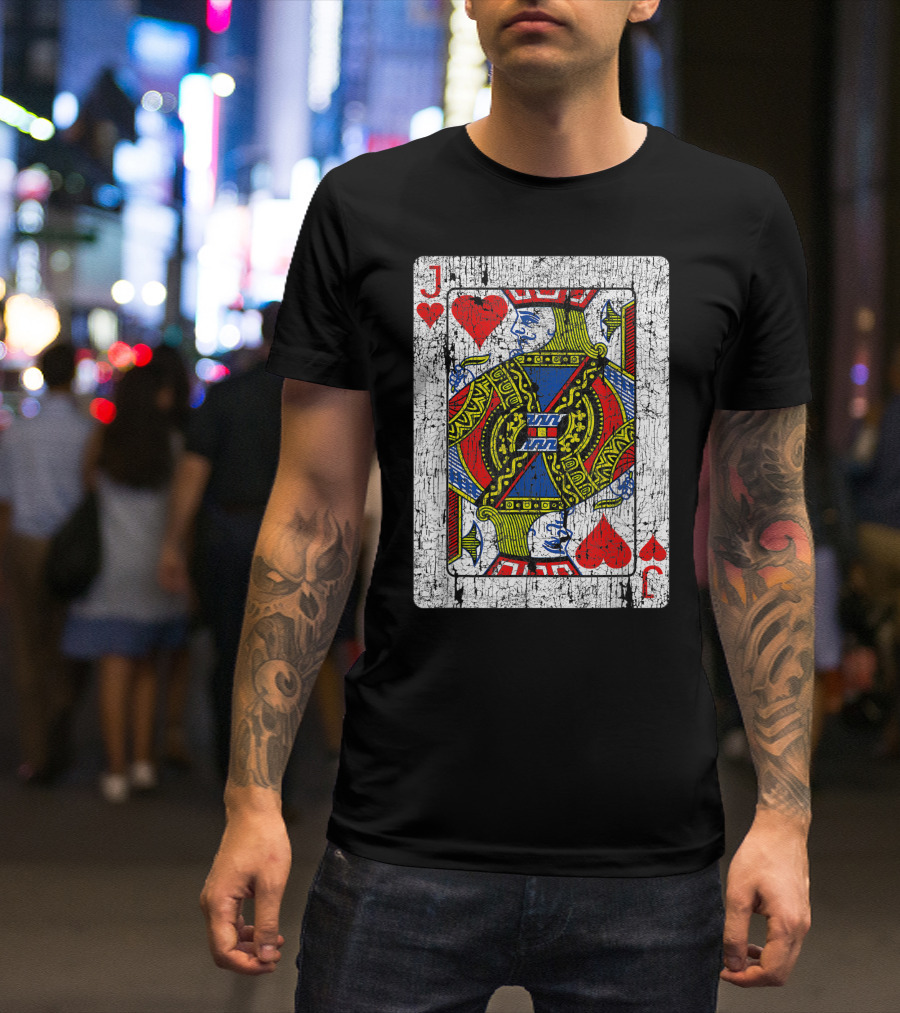 Jack Of Hearts Playing Card Vintage T-Shirt