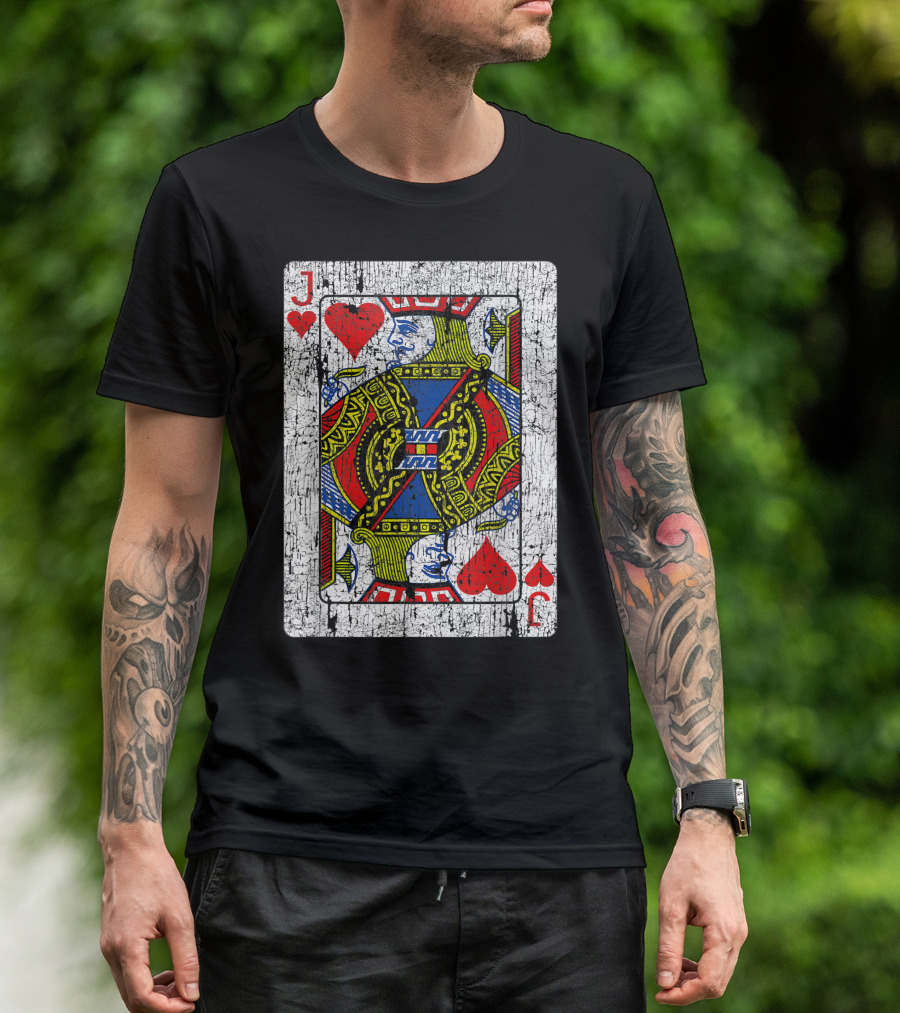 Jack Of Hearts Playing Card Vintage T-Shirt