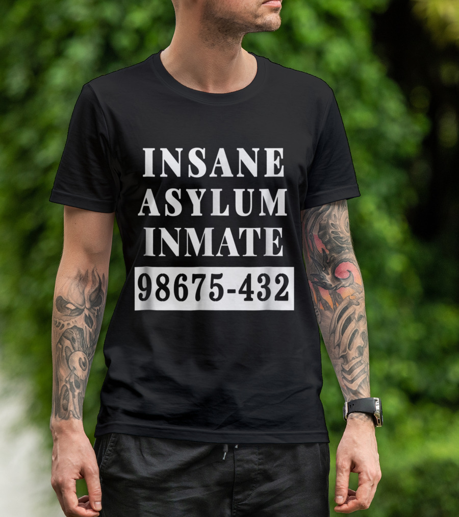 Insane Asylum Inmate 98675-432 Halloween Party Costume T-Shirt