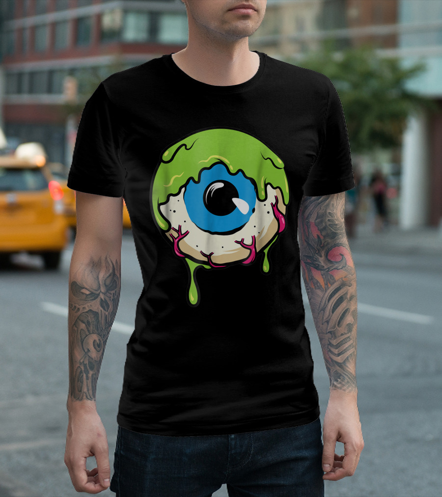 Slimy Human Eye Ball Creepy Gooey Dripping Eyeball T-Shirt