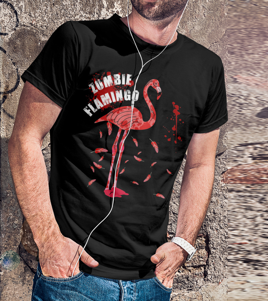 Zombie Flamingo Halloween Scary Bird Lovers T-Shirt