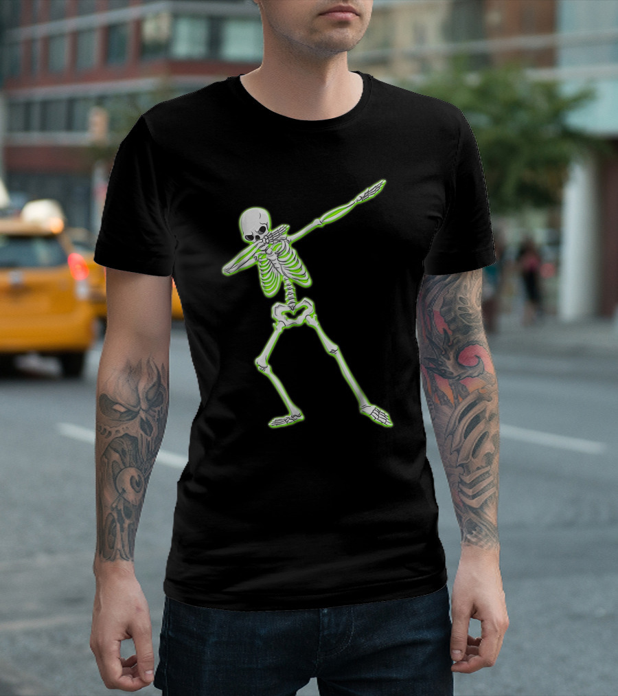 Halloween Dabbing Skeleton Skull Dab T-Shirt