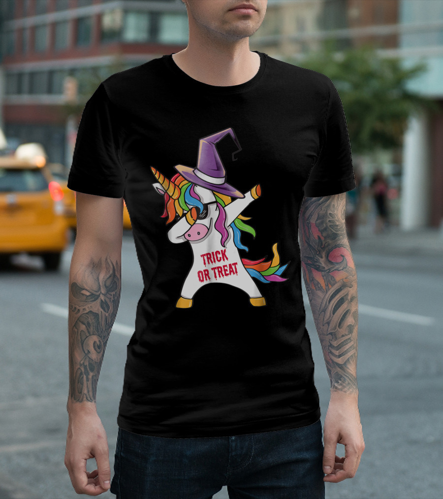 Trick Or Treat Dabbing Unicorn Halloween Unicorn Dab T-Shirt