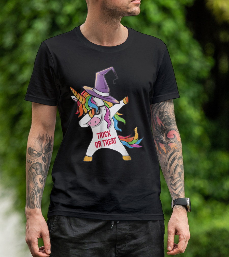Trick Or Treat Dabbing Unicorn Halloween Unicorn Dab T-Shirt