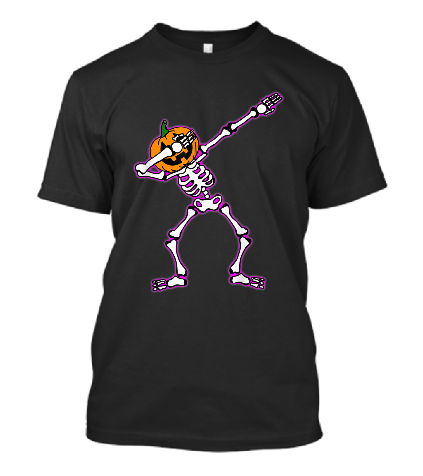Funny Halloween Pumpkin Skeleton Dab Dance T-Shirt
