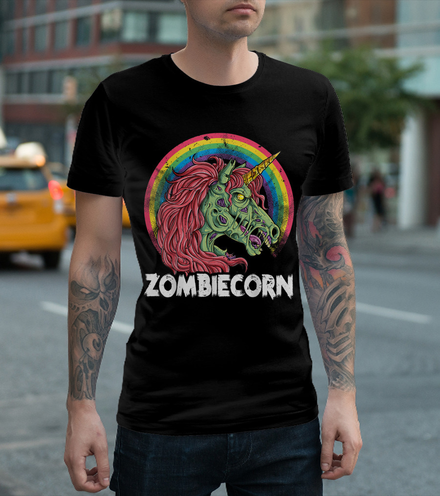 Zombiecorn Rainbow Zombie Unicorn Halloween Women T-Shirt
