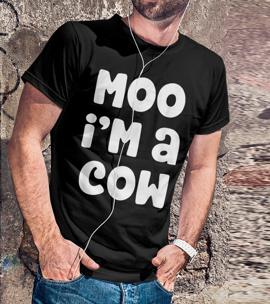 Moo I'm A Cow Costume Halloween Lazy Easy T-Shirt