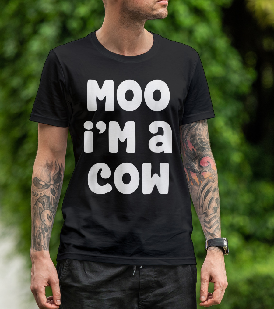 Moo I'm A Cow Costume Halloween Lazy Easy T-Shirt
