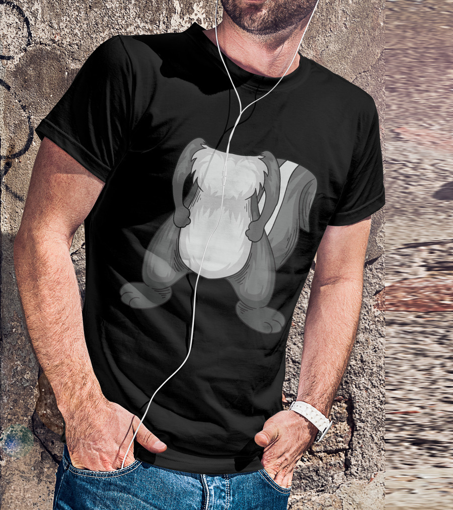 Cool Funny Headless Skunk Easy Halloween Costume T-Shirt