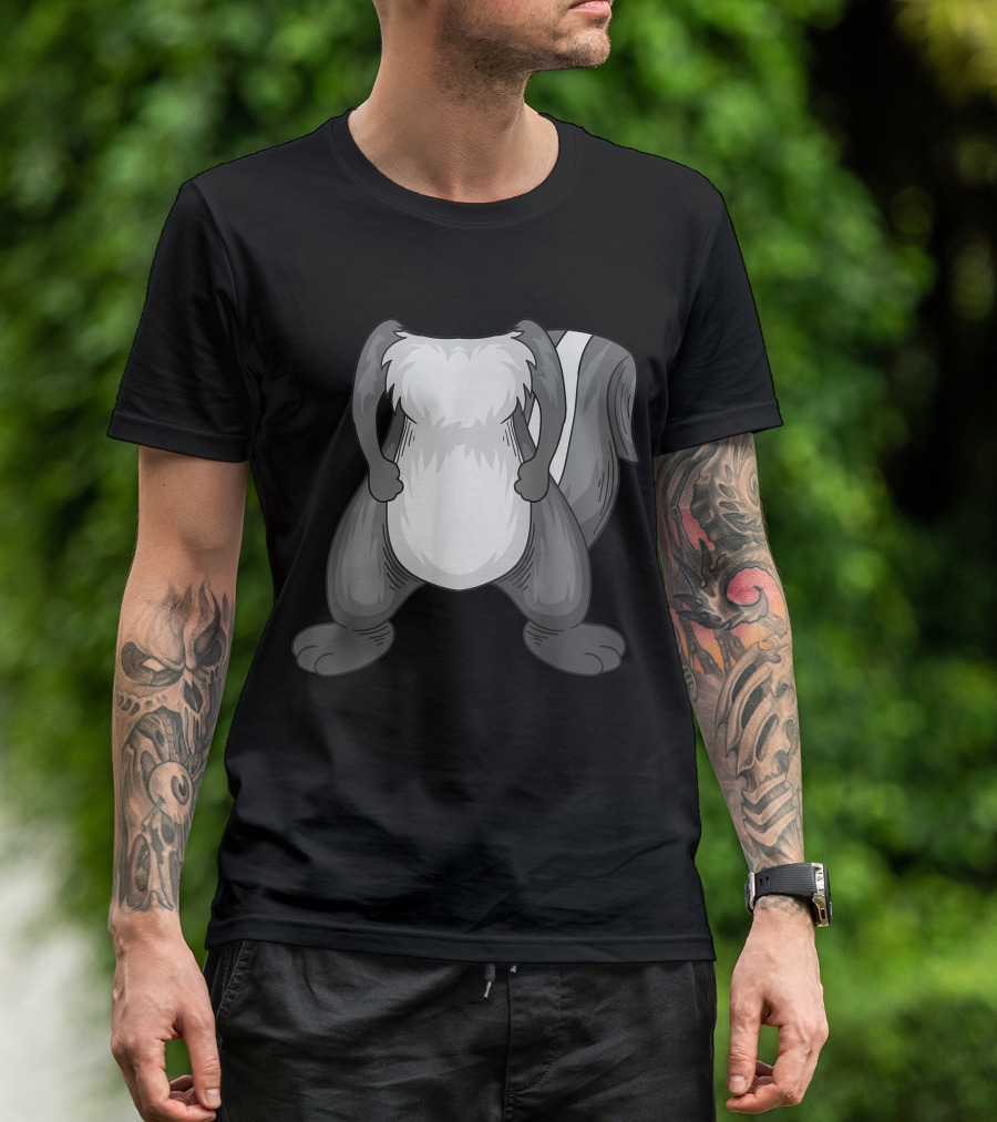 Cool Funny Headless Skunk Easy Halloween Costume T-Shirt
