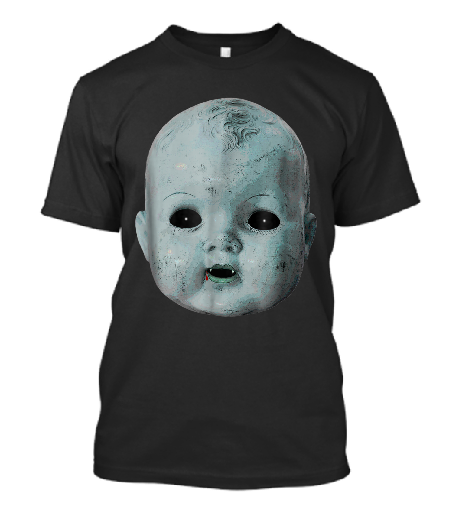 Creepy Scary Halloween Doll Head Vampire Baby T-Shirt