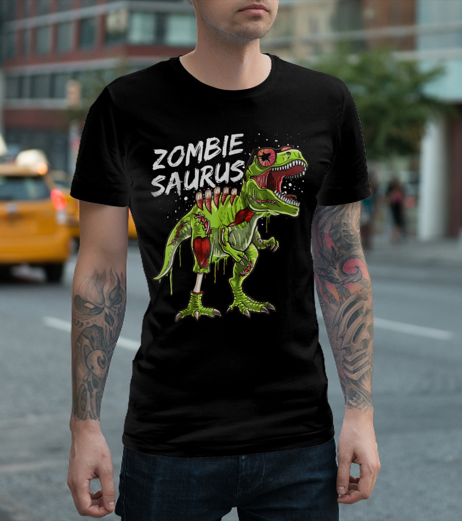 Zombie Saurus Halloween Dinosaur Rex Zombie T-Shirt